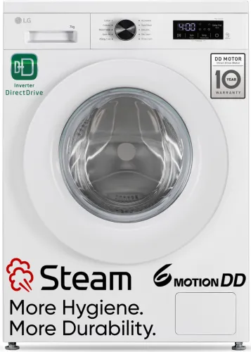 Image of LG 7 kg 5 Star, Allergen free with Steam, Inverter Direct Drive - Less vibration, less noise, 6 Motion Direct Drive, Tou