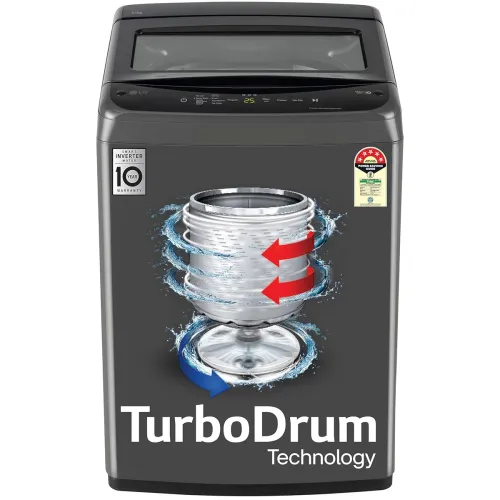 Image of LG 8 Kg 5 Star Smart Inverter Technology Fully Automatic Top Load Washing Machine (T80VBMB4Z, Turbodrum, Auto Prewash, S