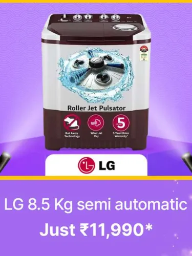 Image of LG 8.5 kg 5 Star Washing Machine @ ₹11990 on Flipkart big Billion Days Sale