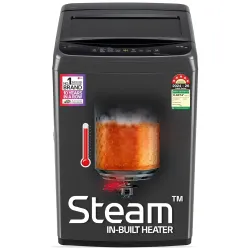 LG 9 Kg, 5 Star, Smart Inverter Technology, In-built heater with Steam, Fully Automatic Top Load Washing Machine (T90VBMB1S, Turbodrum, Stain Clean, LED Display, Smart Diagnosis, Middle Blac...