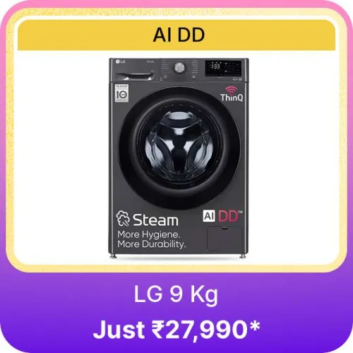 Image of LG 9 kg Washing Machine @ ₹27990 on Flipkart big Billion Days Sale