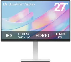 LG UltraFine 27” 4K UHD IPS Monitor with HDR10, Adjustable Stand