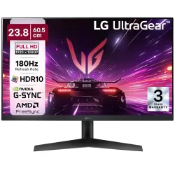 LG 24inches Inches Ultragear™ FHD IPS Gaming Monitor, 1ms (GtG), 180Hz, HDR10,FPS Counter, NVIDIA G-SYNC Compatible, AMD