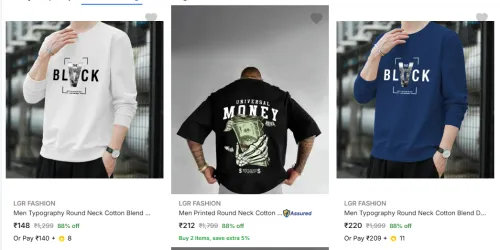 Image of LGR FASHION Men T-Shirt Starting @ ₹148