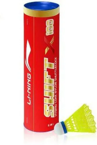 Image of LI-NING Swift X100 Nylon Shuttle - Yellow (Medium, 77, Pack of 6)