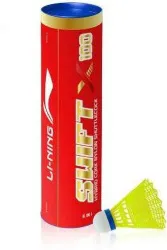 LI-NING Swift X100 Nylon Shuttle - Yellow (Medium, 77, Pack of 6)