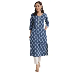 Libas Printed Cotton Straight Kurta for Women Suit