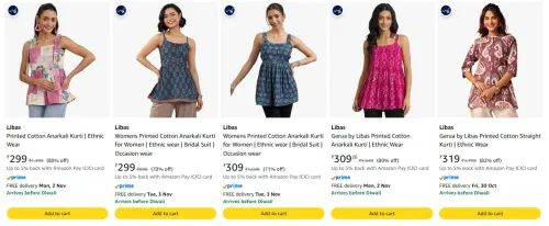 Image of Libas Short Kurti at minimum 70% Discount