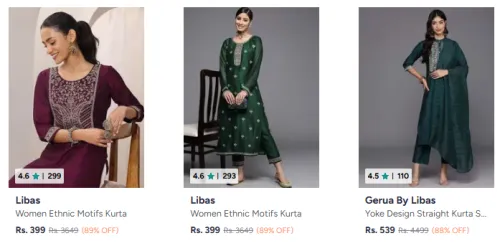 Image of libas Women Kurta Starting @ ₹399