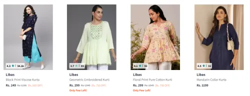 Image of Libas Women’s Straight Kurta Starting @ ₹249