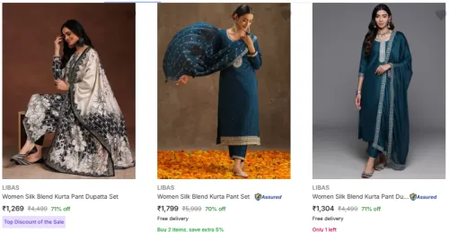 Image of Libas Women's Kurta Set at Minimum 70% Discount