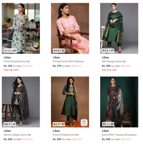 Image of Libas Women's Kurta Set Upto 89% Discount