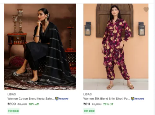 Image of Libas Women's Kurti set at minimum 73% Dicount