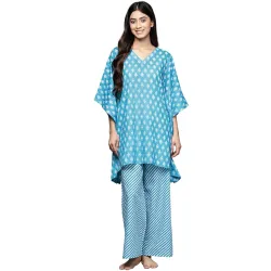 Libas Womens Printed Cotton Night Suit Set for Women