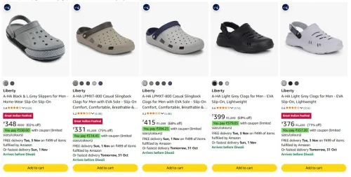 Image of Liberty A-HA Light Grey Clogs for Men - EVA Slip-On