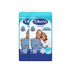 Liberty Eco Adult Diaper Pants Unisex, X-Large 2x20 Pcs, Waist Size (96-165 cms | 38-65 Inches) (Pack of 2)
