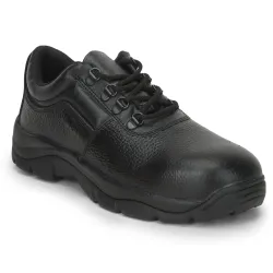 Liberty Freedom Armour-ST Lacing Safety Shoes for Men with Leather Upper | Rubber Sole | Padded Foam Insole| Anti-Skid | Shock Absorber | Water Resistance | Comfortable for All Weather (Blac...