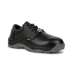 Liberty Freedom Shield-SA Lacing Black Safety Shoes for Men with Rubber Sole | Comfortable & Durable