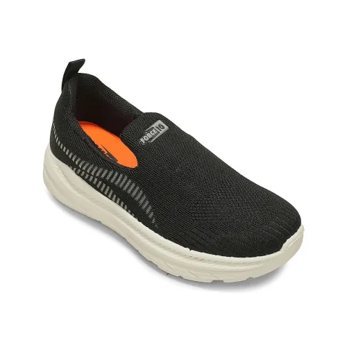 Image of Liberty LEAP7X Black & Teal Blue Sports Shoes for Men - Slip-On Sports Wear