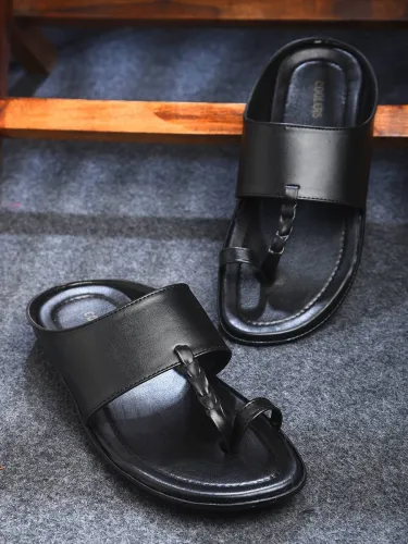 Image of LIBERTY Men Coolers SRLE-159 Slipper Flats Sandal (Black , 7)