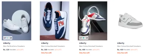 Image of Liberty Men Perforations Sneakers up to @₹82%