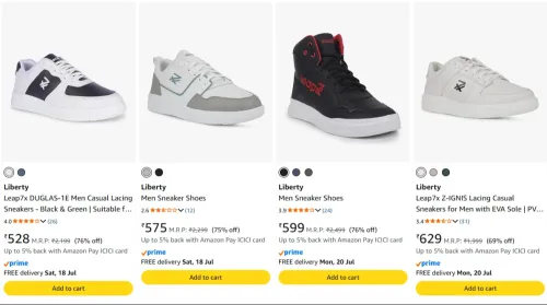 Image of Liberty Men's Sneakers upto 76% Discount