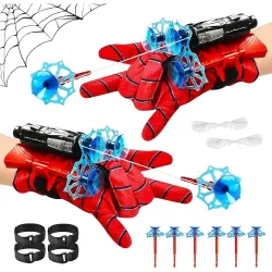 LIDEYE Super Spiderm Launcher, Set of 2 Kids Spiderm Hero Gloves, Spiderm Launcher Gloves, Wrist Toy Set, Spiderm Toy Glove, Cosplay Glove Launcher for Fans