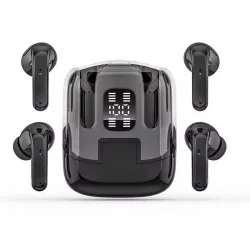 Life Like TWS Earbuds (in-Ear & Half in-Ear One Case) 100 Hours Playtime, 4 Mics, Bluetooth V5.4 (Black)