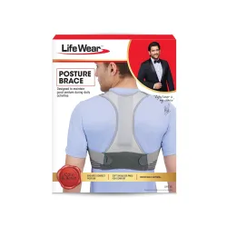 Life Wear Posture Brace, Shoulder and Back Support Belt, Posture Corrector, Relieves Back Pain, Prevents Stooping, Breathable, Lightweight, and Adjustable, Compact Design, For Men and Women,...