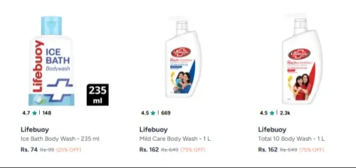 Image of Lifebuoy Body Wash 1L starting ₹ 162