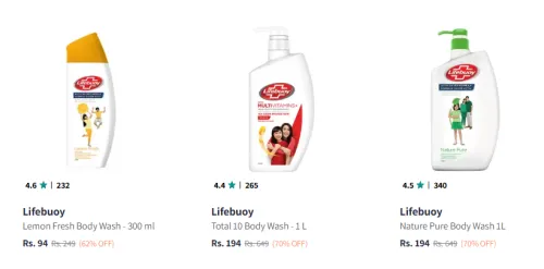 Image of Lifebuoy Body Wash upto 70% Discount