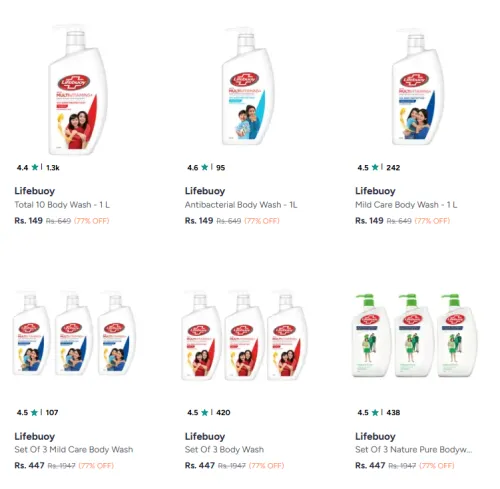 Image of Lifebuoy Body Wash And Shower Gel @ Up to 77% Discount