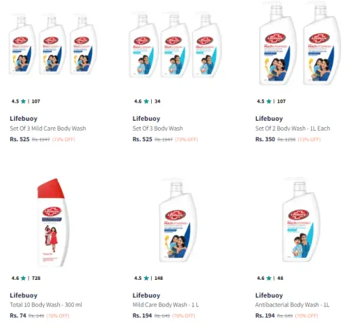 Image of Lifebuoy Body Wash And Shower Gel @ Up to 73% OFF