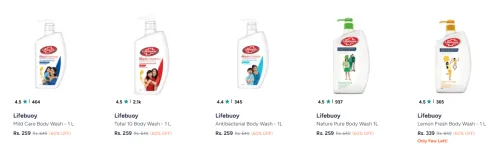 Image of Lifebuoy Body Wash And Shower Gel at minimum 60% Discount