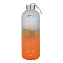 Lifelong Glass Water Bottle 1000ml | Colorful Frosted Bottles for Kitchen Fridge | BPA Free, Odour-Free Water Bottle with Secure Cap | Bottle for School, Travel, Gym Work (LLBTGL02)