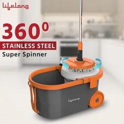 Lifelong 12L Spin Floor Mop Set with Bucket with 360 Degree Spinner