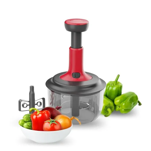 Image of Lifelong Push Chopper 1600ml with Whisker | Versatile Multi-Purpose Vegetable, Onion, and Garlic Chopper, Ideal Manual K