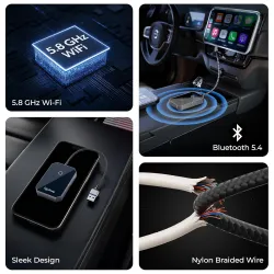 Lifelong 2-in-1 Wireless Car Play Adapter | Android Auto Wireless Adapter for car | Carplay Device for car | Supports 5.