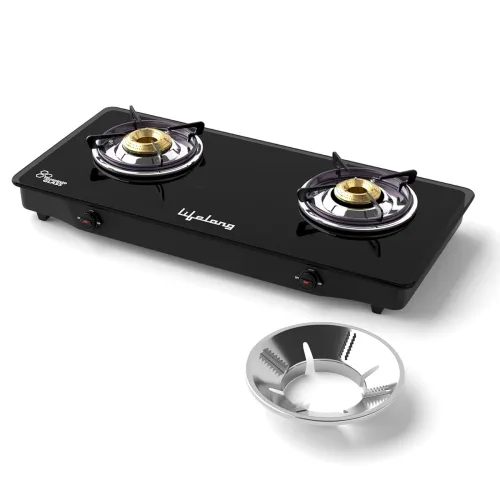 Image of Lifelong 2 Burner Gas Stove with Free Gas Saver