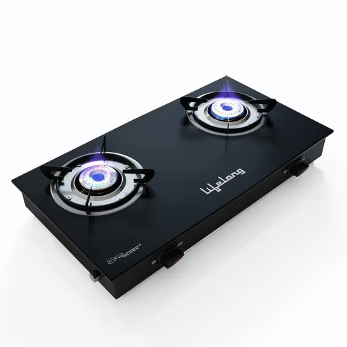 Image of Lifelong 2 Burner Glass Top Gas Stove LLGS10
