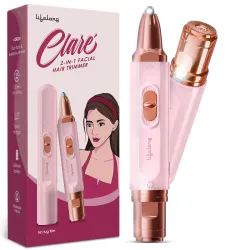 Lifelong 2in1 Face & Eyebrow Trimmer for Woman |Painless Portable Gentle Face
