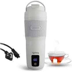 Lifelong 2 in1 Portable Electric Kettle & Bottle for Travel 400ml |Wide Voltage-for Homes(220v) & Indian Trains(110v)| Q