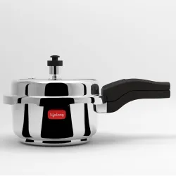 Lifelong 2L Stainless Steel Pressure Cooker |Gas Stove & Induction Compatible | ISI Certified Kitchen Cookware with Outer Lid | Handi for Rice, Dal, Khichdi & Chole| Heavy Duty Build | 5 Yea...