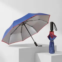 Lifelong UV Umbrella with Novelty Carabiner Handle | 3-Fold Travel Umbrella for Rain | Windproof & Compact for Sun Prote