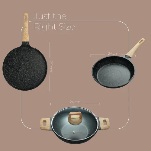 Image of Lifelong 3 Piece Die-Cast Cookware Set With Common