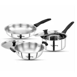 Lifelong 3 Piece Stainless Steel Cookware Set
