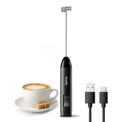Lifelong Rechargeable Milk Frother and Beater with USB Type-C | Double Spring Whisk Handheld Foam Maker for Coffee, Latt
