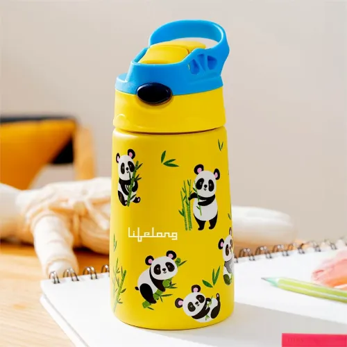 Image of Lifelong 350ml Water Bottle for School Kids with Straw & Cleaner