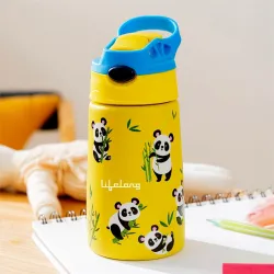 Lifelong 350ml Water Bottle for School Kids with Straw & Cleaner