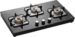 Lifelong HobTop with Toughened Glass Top | High-Efficiency Burners & Anti-Skid Legs Glass Manual Hob (3 Burners)